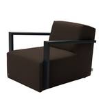 Fauteuil Lazy Tissu structuré - Marron - Avec repose-pieds