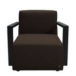 Fauteuil Lazy structuurstof - Bruin - Met hocker