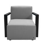 Fauteuil Lazy structuurstof - Lichtgrijs - Met hocker