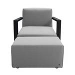 Fauteuil Lazy structuurstof - Lichtgrijs - Met hocker