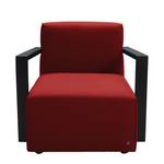 Sessel Lazy Webstoff Rot - Mit Hocker