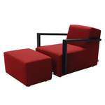 Sessel Lazy Webstoff Rot - Mit Hocker