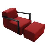 Sessel Lazy Webstoff Rot - Mit Hocker