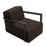 Fauteuil Lazy structuurstof - Bruin - Zonder hocker