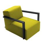 Fauteuil Lazy structuurstof - Mosterdgeel - Zonder hocker