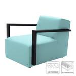 Fauteuil Lazy Tissu structuré - Bleu ciel - Avec repose-pieds