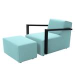 Sessel Lazy Webstoff Himmelblau - Mit Hocker