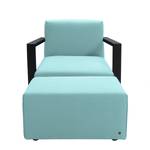 Fauteuil Lazy structuurstof - Hemelsblauw - Met hocker