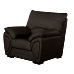 Fauteuil Luzzi donkerbruin echt leer