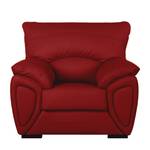 Fauteuil Luzzi Cuir véritable rouge