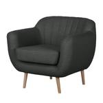 Fauteuil Maila I pastelgroene geweven stof - Antraciet