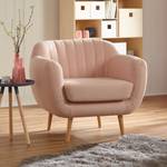 Fauteuil Maila II roze geweven stof - Pastel abrikoos