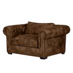 Fauteuil Mallow Aspect cuir vieilli marron