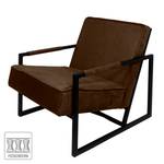 Fauteuil Manchester IV Aspect cuir vieilli - Marron