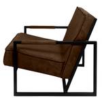 Fauteuil Manchester IV Aspect cuir vieilli - Marron - Marron