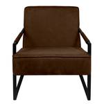 Fauteuil Manchester IV Aspect cuir vieilli - Marron - Marron