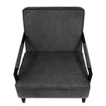 Fauteuil Manchester IV Aspect cuir vieilli - Gris foncé