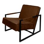 Fauteuil Manchester IV Aspect cuir vieilli - Marron chocolat