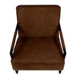 Fauteuil Manchester IV Aspect cuir vieilli - Marron chocolat