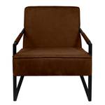 Fauteuil Manchester IV Aspect cuir vieilli - Marron chocolat