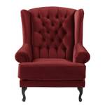 Fauteuil à oreilles Miscol Velours - Rouge - Sans repose-pieds