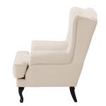 Ohrensessel Miscol geweven stof - Beige - Mit Hocker