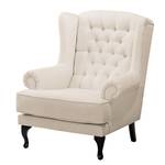 Fauteuil à oreilles Miscol Tissu - Beige - Sans repose-pieds