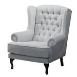 Fauteuil à oreilles Miscol Tissu - Gris argenté - Sans repose-pieds