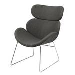 Fauteuil Montola Tissu structuré - Gris foncé - Argenté