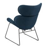 Fauteuil Montola structuurstof - Donkerblauw - Zwart