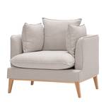 Fauteuil Sulviken geweven stof - Stof Mera: Beige-Grijs