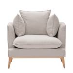 Fauteuil Sulviken geweven stof - Stof Mera: Beige-Grijs