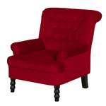 Fauteuil New Mill Microfibre - Rouge rubis - Avec repose-pieds