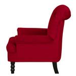 Fauteuil New Mill Microfibre - Rouge rubis - Avec repose-pieds