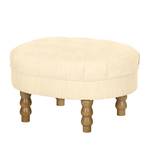 Fauteuil New Mill geweven stof Licht beige - Met hocker