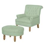 Fauteuil New Mill Tissu - Menthe - Avec repose-pieds