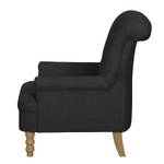 Fauteuil New Mill geweven stof Basalt - Met hocker