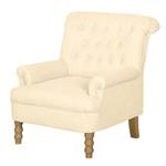 Fauteuil New Mill geweven stof Licht beige - Zonder hocker