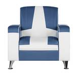 Fauteuil Nixa Cuir synthétique - Blanc / Bleu foncé