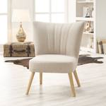 Poltrona Oona I Tessuto Beige - Bianco crema