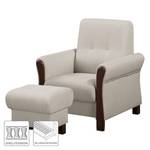 Fauteuil Outwell structuurstof - Kiezelkleurig - Met hocker