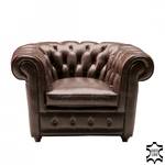 Fauteuil Oxford echt leer - donkerbruin