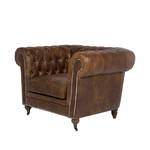 Fauteuil Oxford Vintage Deluxe echt leer - bruin