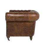 Fauteuil Oxford Vintage Deluxe Cuir véritable marron