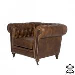 Fauteuil Oxford Vintage Deluxe echt leer - bruin