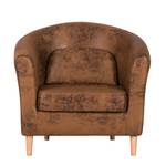 Fauteuil Philipp Aspect vieux cuir - Marron