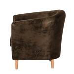 Fauteuil Philipp antiek leren look - Donkerbruin