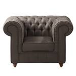 Fauteuil Chesterfield Pintano antieke leerlook - Bruingrijs