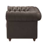 Fauteuil Chesterfield Pintano Aspect cuir vieilli - Gris marron