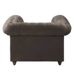 Fauteuil Chesterfield Pintano Aspect cuir vieilli - Gris marron